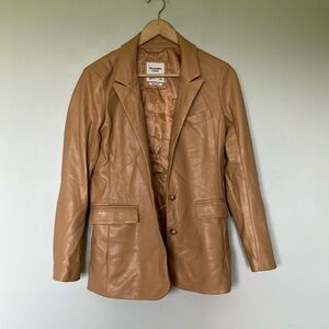 Abercrombie & Fitch vegan Tan Leather Women's Jacket Blazer